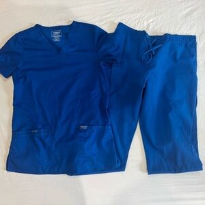Cherokee Revolution Scrub Set Small Royal Blue WW620 Soft Medical Top & Pants